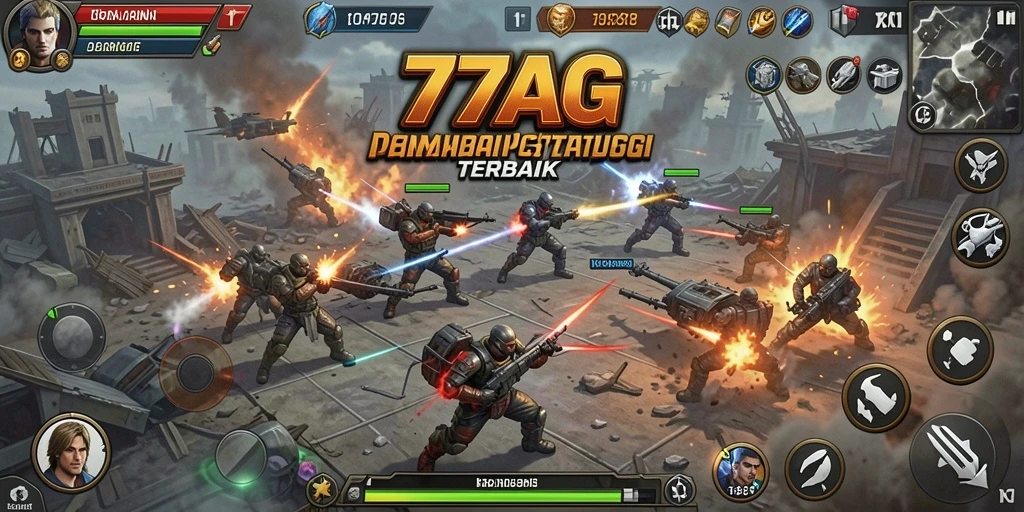 Tampilan gameplay seru dalam 77AG dengan berbagai strategi.
