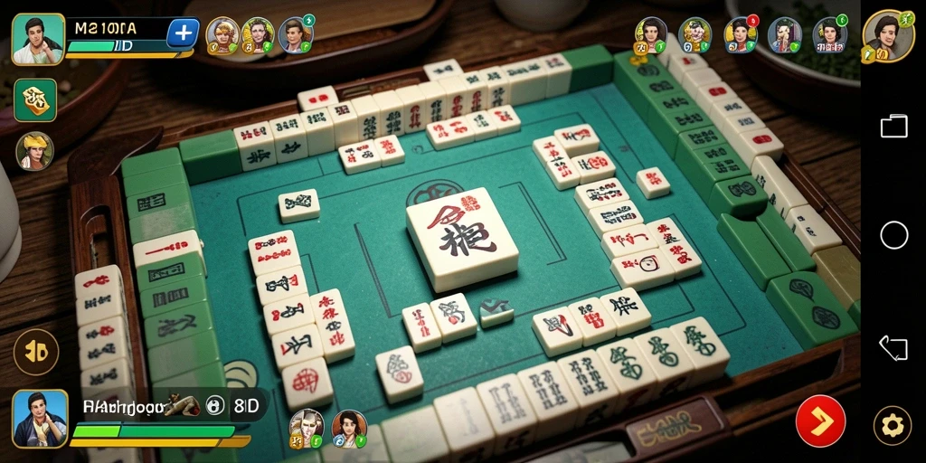 Tampilan gameplay seru dalam aplikasi 8ID Mahjong.