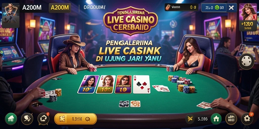 Gameplay seru A200M di Live Casino dengan dealer profesional.