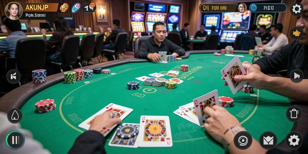 Tampilan menarik dan gameplay seru Poker di AKUNJP.