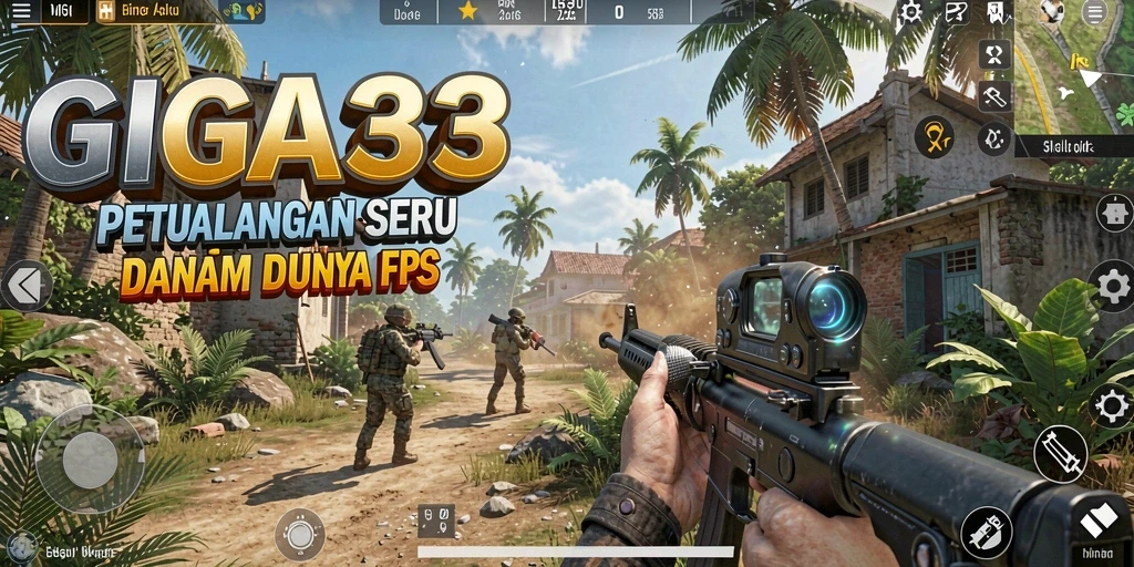Screenshot dari gameplay GIGA33 menampilkan intensitas pertempuran FPS.