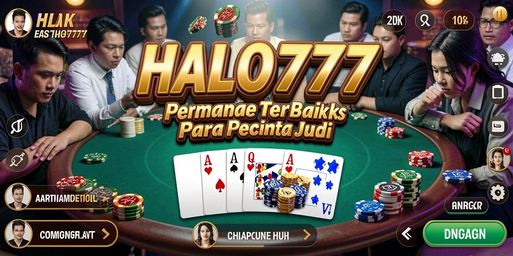 Tampilan screenshot permainan Poker di HALO777 yang menegangkan.