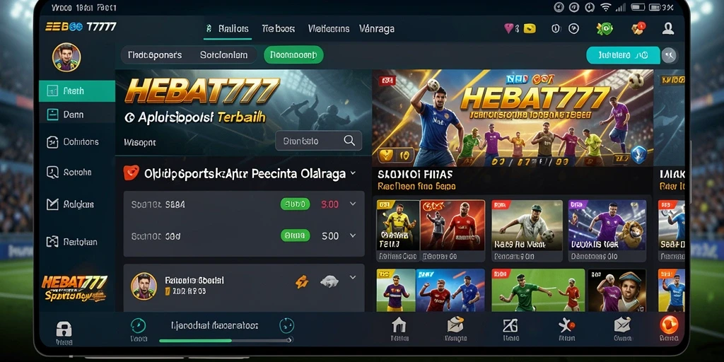 Tampilan layar utama HEBAT777 dengan berbagai pilihan taruhan olahraga.