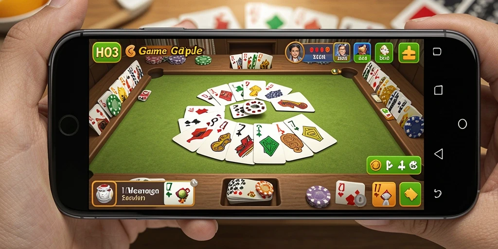 Tampilan gameplay seru dalam permainan Gaple HO3.