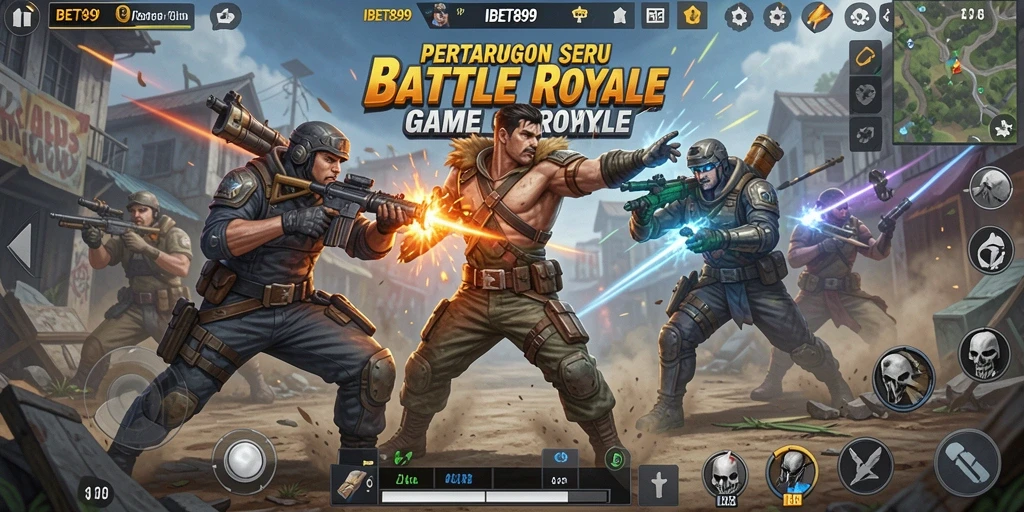 Tampilan gameplay seru dalam pertempuran Battle Royale IBET899.