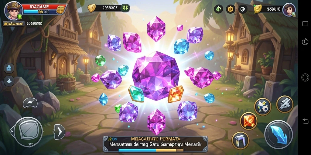 Tampilan permainan IDAGAME yang memikat dengan kombinasi permata.