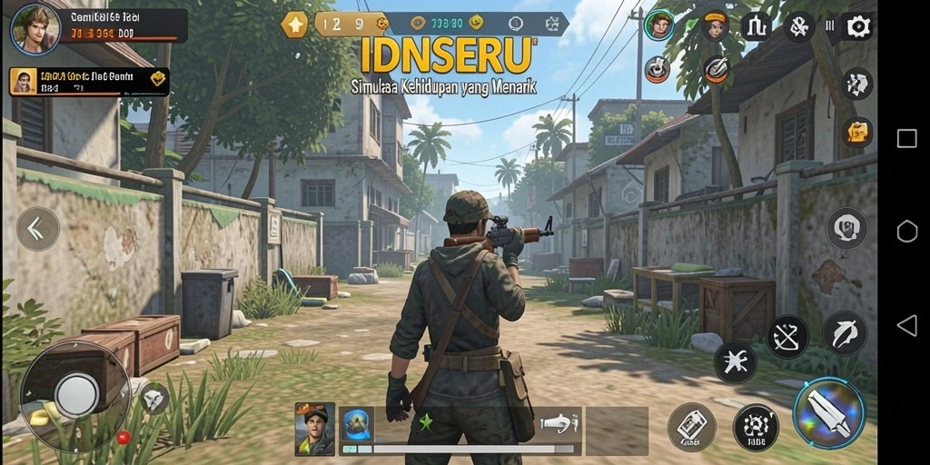 Tampilan gameplay menarik dari IDNSERU yang penuh warna.