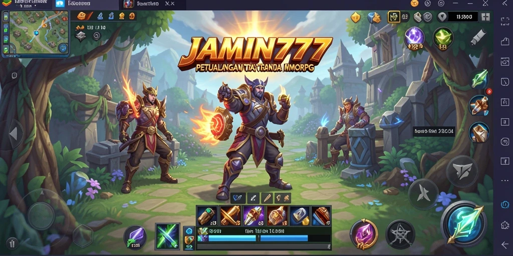 Screenshot utama JAMIN777 menampilkan aksi seru dalam dunia MMORPG.