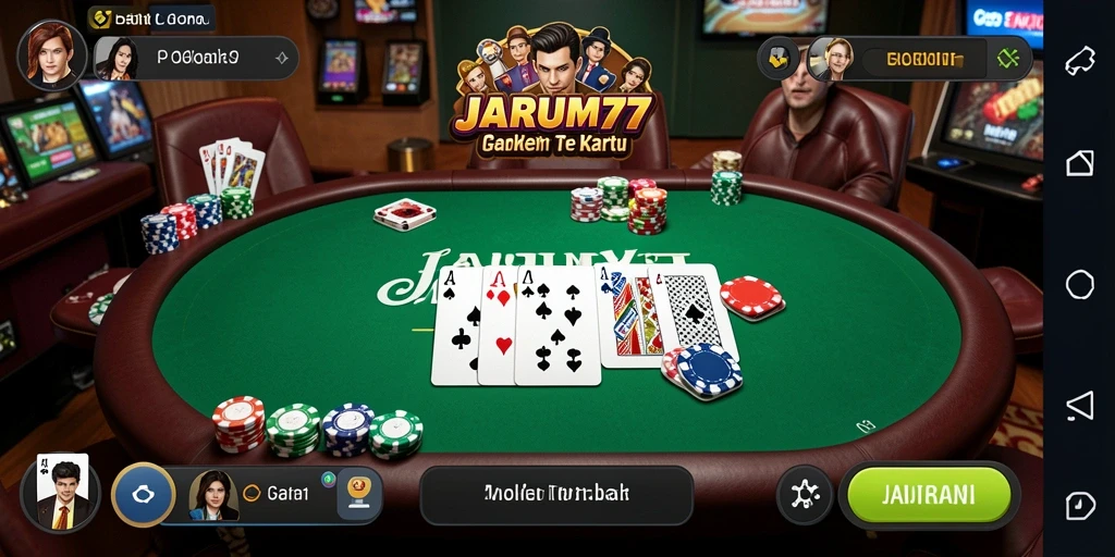Screenshot gameplay JARUM77 menampilkan aksi seru dalam permainan Poker.