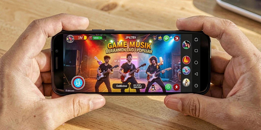 Tampilan gameplay seru di JP6789 dengan berbagai lagu.