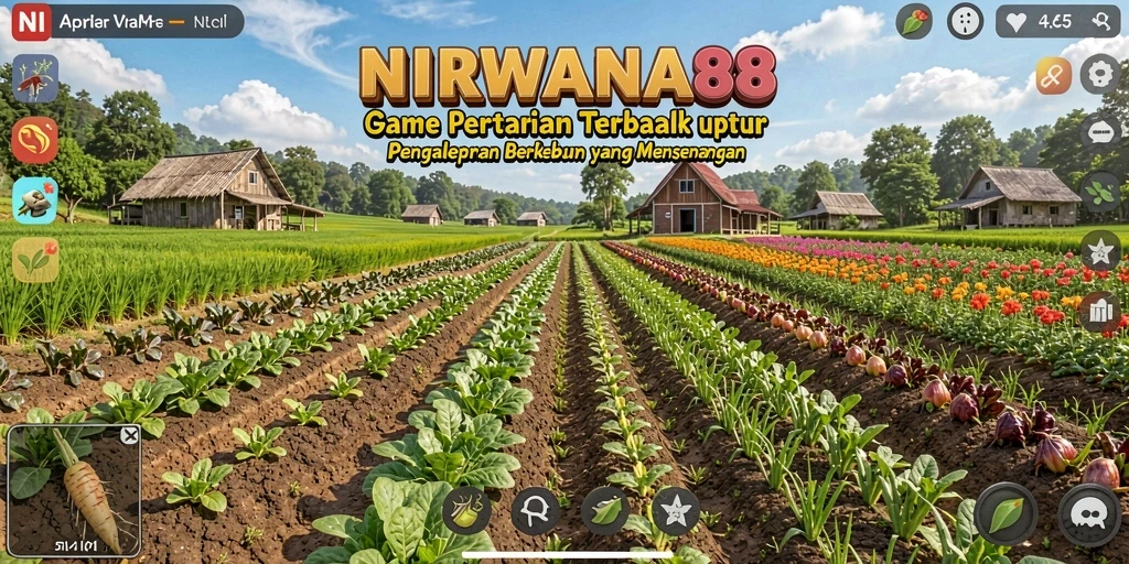 Tampilan gameplay NIRWANA88 dengan suasana ladang yang hijau.