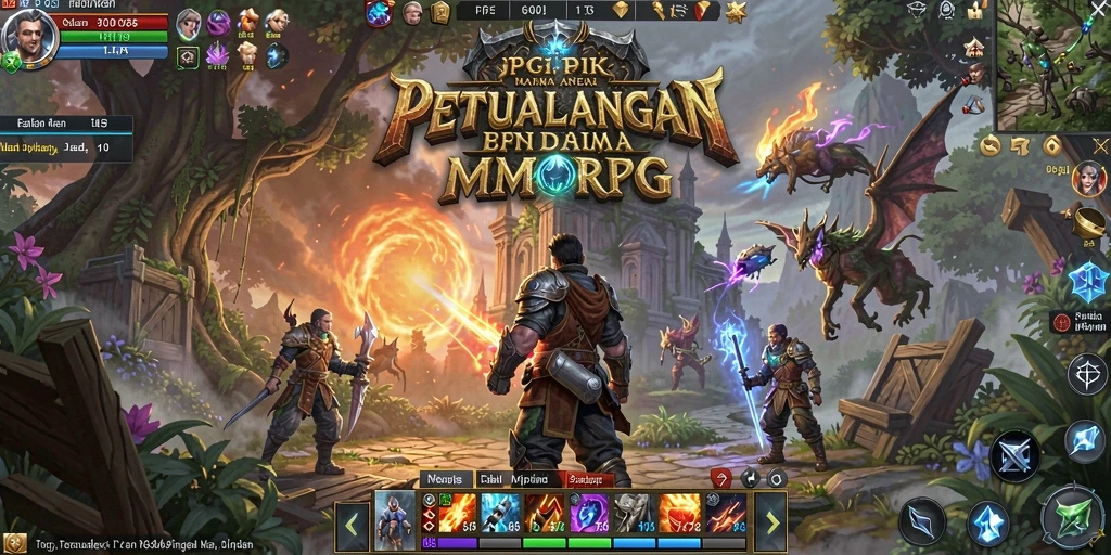 Tampilan gameplay PG11 menampilkan karakter beraksi dalam dunia MMORPG yang megah.