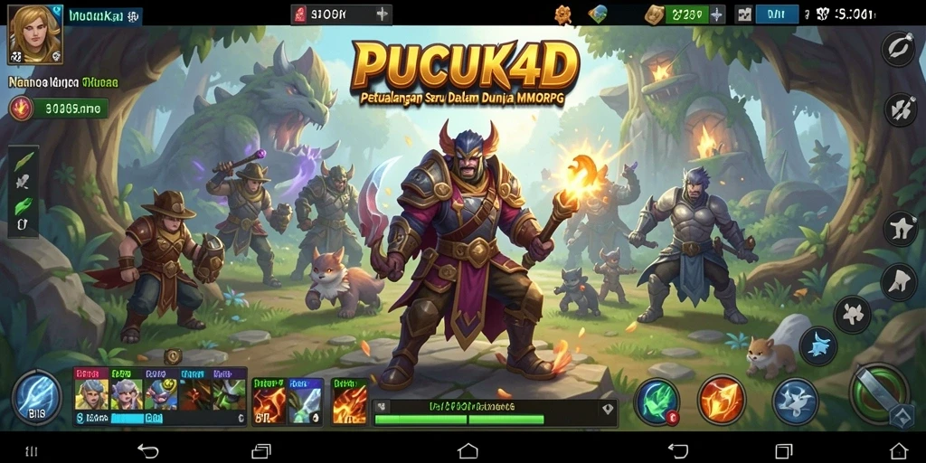 Screenshot utama menampilkan aksi seru dalam gameplay MMORPG PUCUK4D.