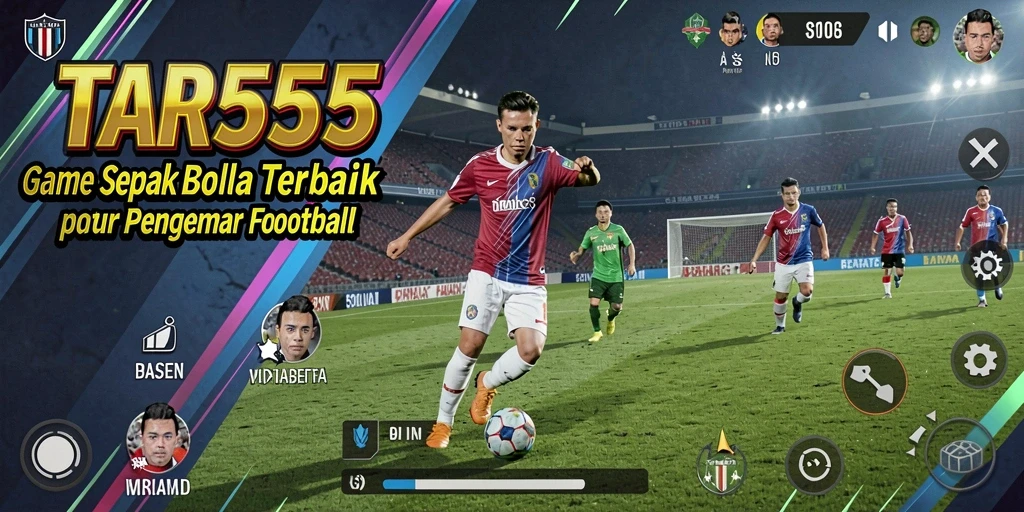 Gambaran gameplay seru di TAR555 yang penuh aksi sepak bola.