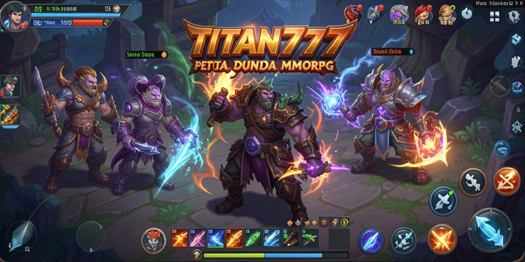Screenshot gameplay <strong>TITAN777</strong> menampilkan aksi seru di dunia MMORPG.