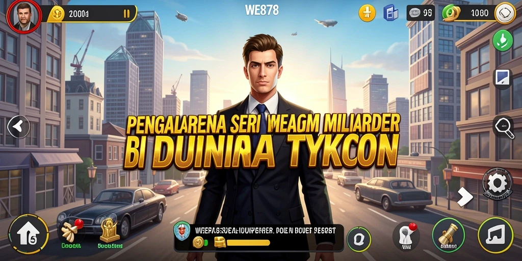 Screenshot gameplay WE878 menampilkan pengelolaan bisnis yang seru.